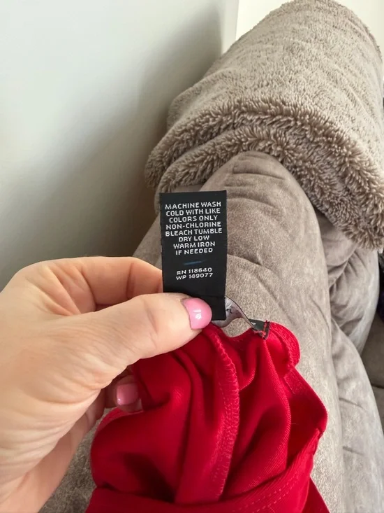 Petite Sophisticate Red Sleeveless V-Neck Midi Dress with Decorative Ring - Picture 8 of 8